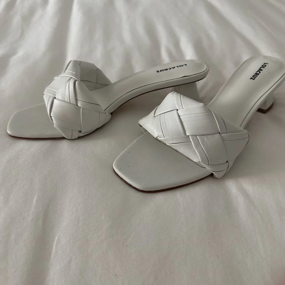 Chic White Heeled Sandals